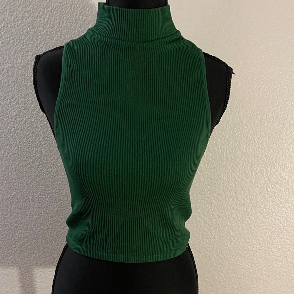 Zara Emerald Ribbed Crop Top